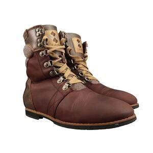 Columbia Shoes Womens 8 Boots Winter Combat Lifestyle Leather Warm Lace Up Brown